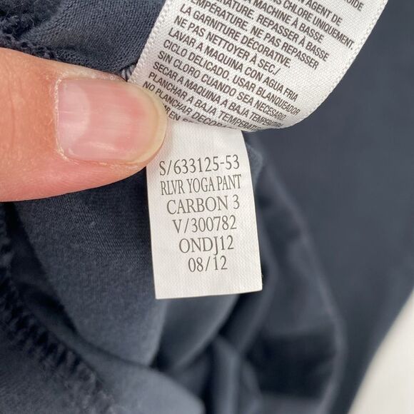 Old Navy Active Foldover Yoga Pants Gray Logo Back Flare Legs Small Petite Y2K - Picture 7 of 10